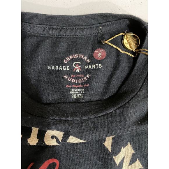 Christian Audigier LA Garage Parts Black Cotton T Shirt Size Sm Overdrive New - Picture 2 of 13